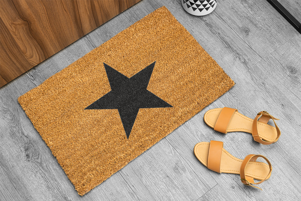 Star Black Coir Doormat