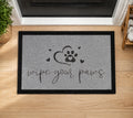 Wipe Your Paws Inspired Grey Doormat